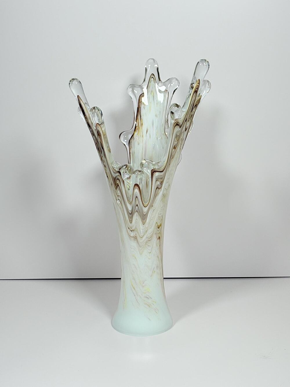 Sculptural Glass Vase - Fluid Burst Form